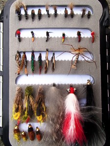 Nymphs, emergers, wet flies and streamers- Swissflies Neck flybox alpine flies collection